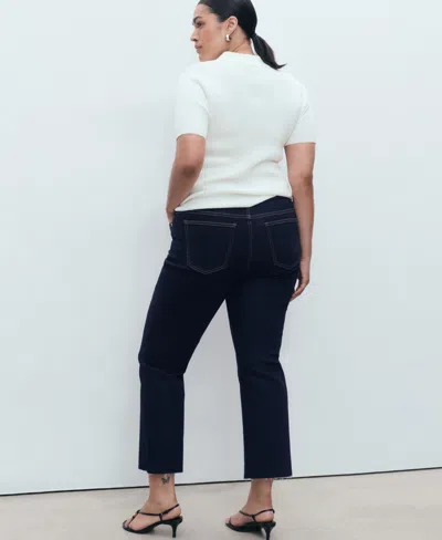 Mango Women's Sienna Flared Cropped Jeans In Blue