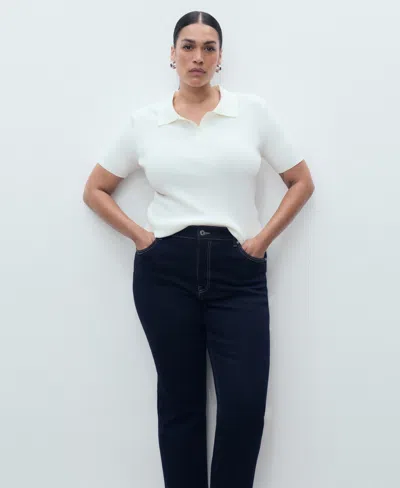 Mango Women's Sienna Flared Cropped Jeans In Blue