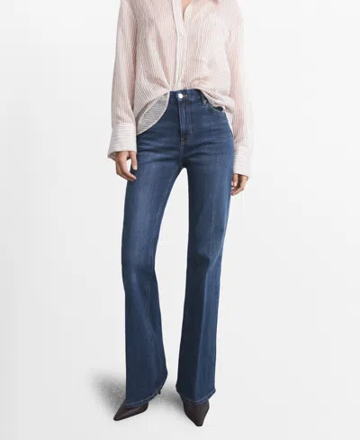 Mango Women's Violet Flared High-rise Jeans In Blue