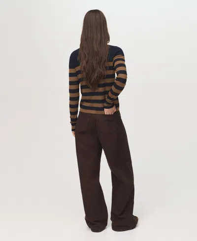 Mango Perkins Stripe Mock Neck Sweater In Multi
