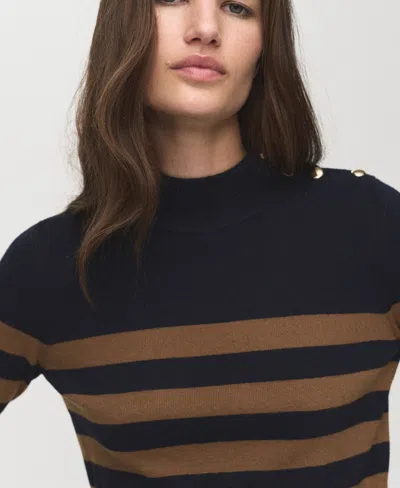 Mango Perkins Stripe Mock Neck Sweater In Multi