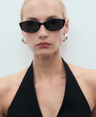 Mango Halter Peplum Vest In Black