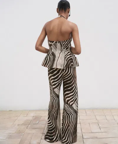 Mango Trousers Chocolate In Brown