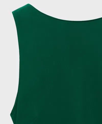 Mango Midi-dress With Open Back Green In Green