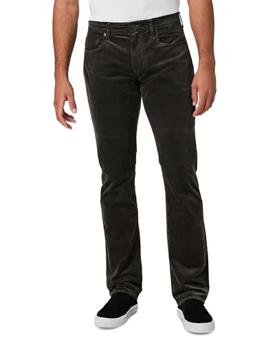 Paige Federal Slim Straight Leg Corduroy Jeans In Dark Iron In Black