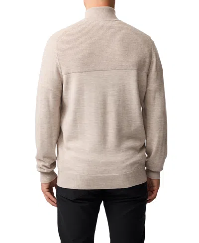 Rodd & Gunn Quail Rise Merino Wool Quarter Zip Sweater In Neutral