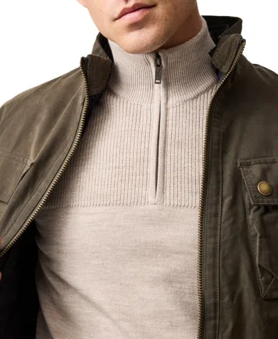 Rodd & Gunn Quail Rise Merino Wool Quarter Zip Sweater In Neutral