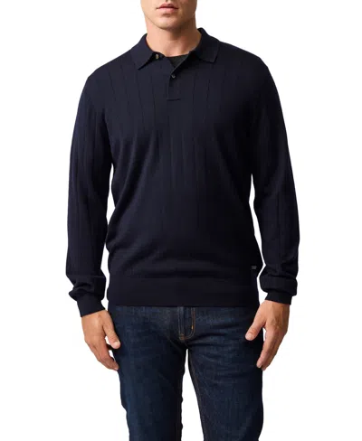 Rodd & Gunn Murdoch Textured Wool Polo Sweater In Black