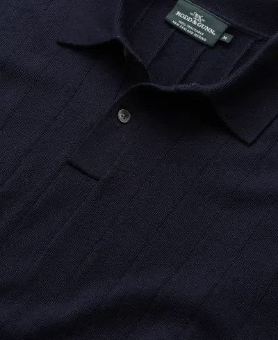 Rodd & Gunn Murdoch Textured Wool Polo Sweater In Black