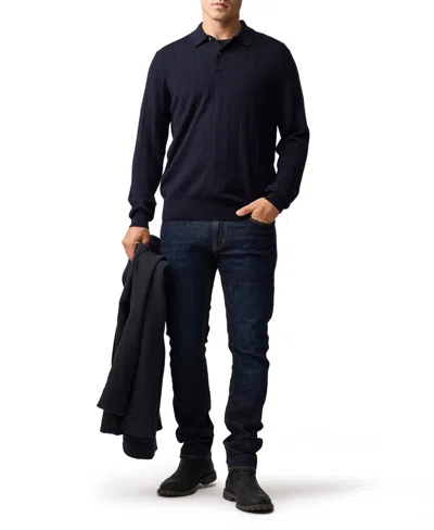 Rodd & Gunn Murdoch Textured Wool Polo Sweater In Black