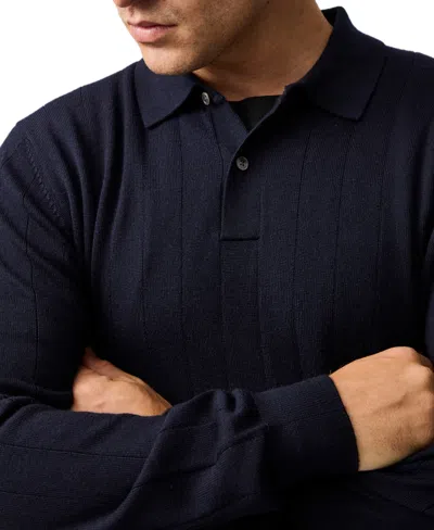 Rodd & Gunn Murdoch Textured Wool Polo Sweater In Black