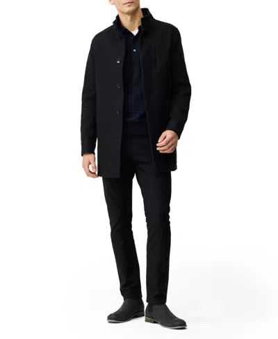 Rodd & Gunn Cain Flat Front Organic Cotton Twill Coat In Black