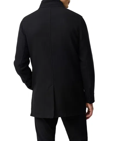 Rodd & Gunn Cain Flat Front Organic Cotton Twill Coat In Black