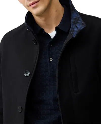 Rodd & Gunn Cain Flat Front Organic Cotton Twill Coat In Black