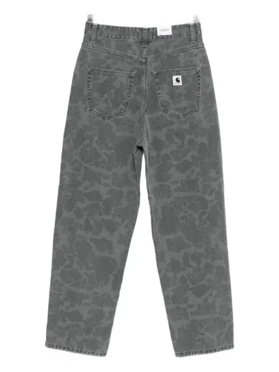 Carhartt Duck Orell Denim Trousers Featuring Pockets In Gray