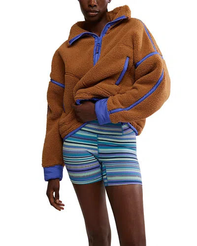 Free People Mountain High Half Zip Pullover In Brown