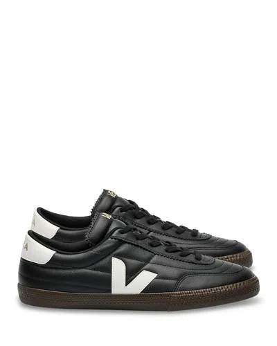 Veja Panenka Black Sneaker With Logo On The Side And Contrasting Heel In Leather Unisex In Black