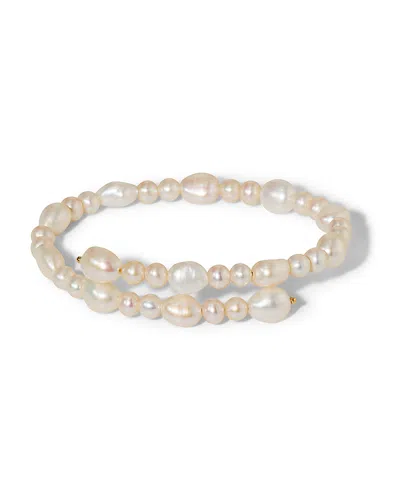 Nadri Poppy Cultured Freshwater Pearl Double Wrap Bracelet In White