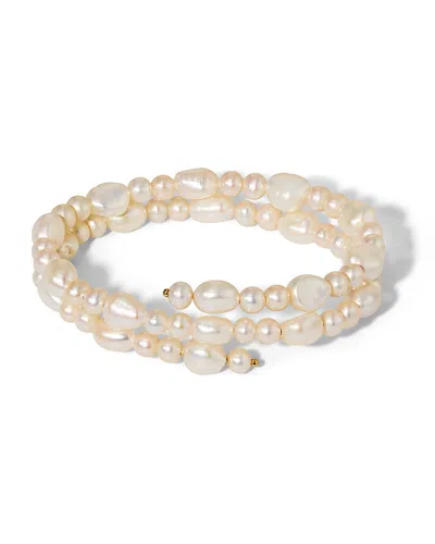 Nadri Poppy Cultured Freshwater Pearl Triple Wrap Bracelet In White