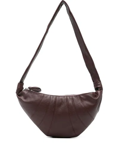 Lemaire Croissant Medium Leather Shoulder Bag In Brown
