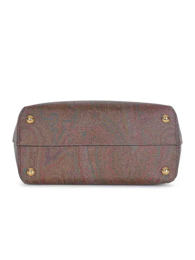Etro Dark Brown Paisley Fabric Shopping L Bag