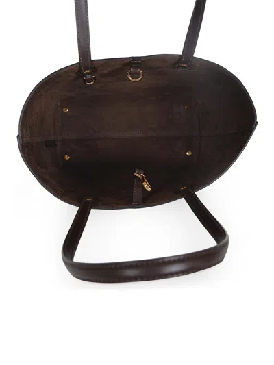 Etro Dark Brown Paisley Fabric Shopping L Bag