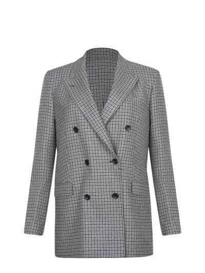 Tagliatore Long-sleeved Suit Jacket In Gray