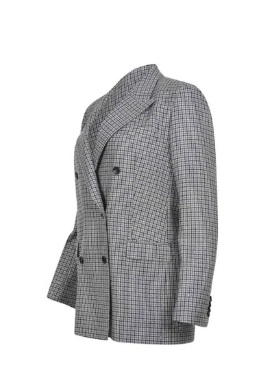 Tagliatore Long-sleeved Suit Jacket In Gray
