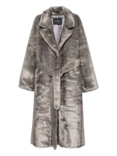Thelaurent Faux Fur Coat In Gray