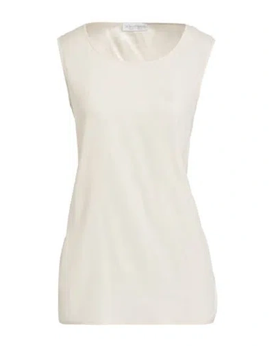 Le Tricot Perugia Woman Top Cream Size Xl Silk, Elastane In White