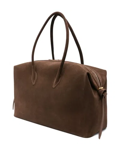 Yuzefi Double Handle Shoulder Bag In Brown