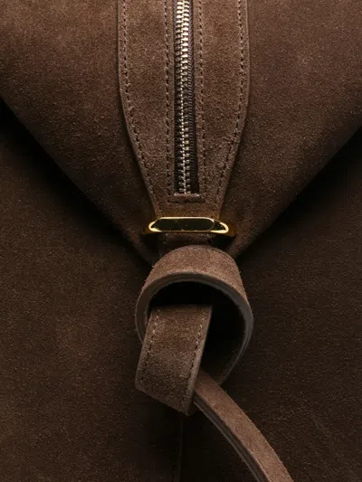 Yuzefi Double Handle Shoulder Bag In Brown