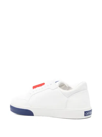 Off-white Arrow-logo Leather Sneakers In White
