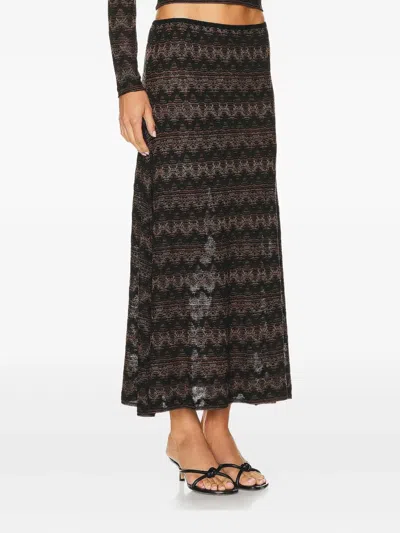 Christopher Esber Palais Knitted Midi Skirt In Brown