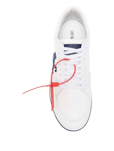 Off-white Arrow-logo Leather Sneakers In White