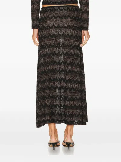 Christopher Esber Palais Knitted Midi Skirt In Brown