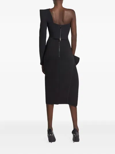 Maticevski One-shoulder Long-sleeve Top In Black