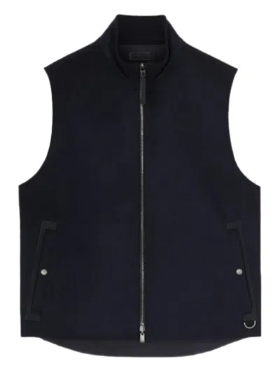 Agnona Zip-up Cashmere Gilet In Blue