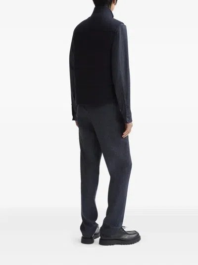 Agnona Zip-up Cashmere Gilet In Blue