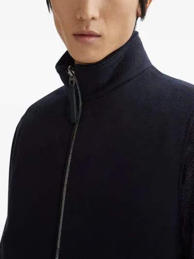 Agnona Zip-up Cashmere Gilet In Blue