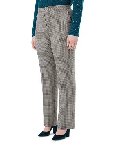 Marina Rinaldi Asburgo Press Pleat Wool Pants In Brown