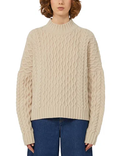 Weekend Max Mara Veneto Wool Funnel Neck Sweater In Neutral