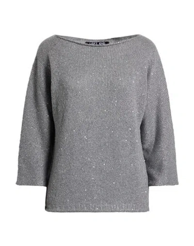 Left End Woman Sweater Grey Size 6 Virgin Wool, Polyamide, Polyester In Gray