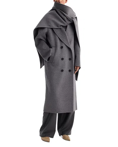 Rohe Wool Cashmere Signature Scarf Coat In Gray