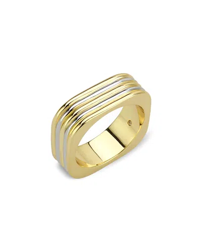 Aqua Faux Square Stack Ring - Exclusive In Gold