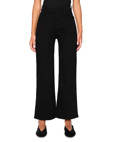 Dl1961 Hepburn High Rise Ankle Wide Leg Jeans In Jet Black In Black
