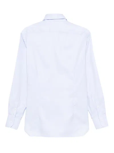 Barba Napoli Barba Long Sleeve Shirt With Semi-rigid Collar And Buttons In Blue