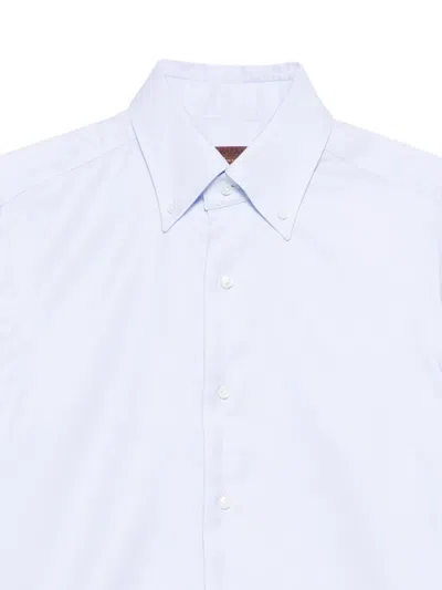 Barba Napoli Barba Long Sleeve Shirt With Semi-rigid Collar And Buttons In Blue