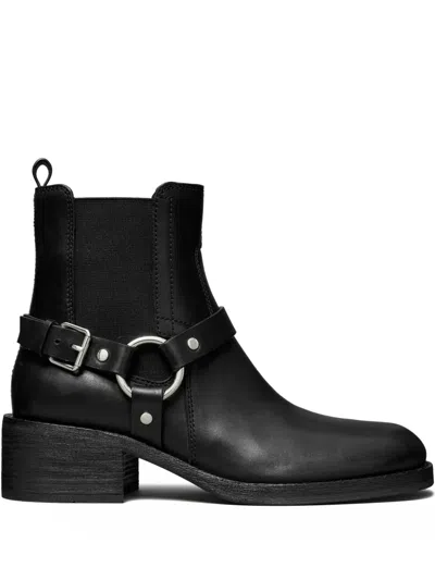 Tory Burch Ankle Boots With Block Heel And Buckle In Black