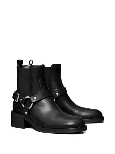 Tory Burch Ankle Boots With Block Heel And Buckle In Black